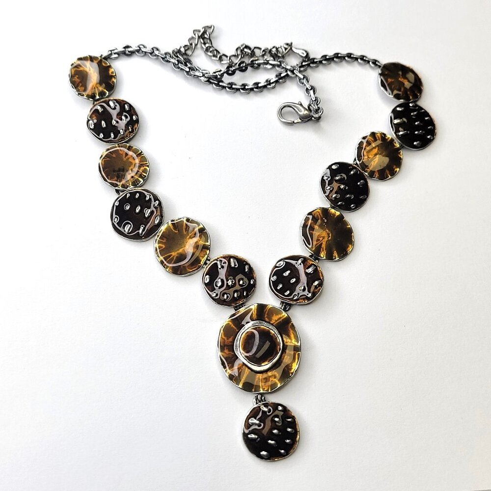 Brown Disc Necklace